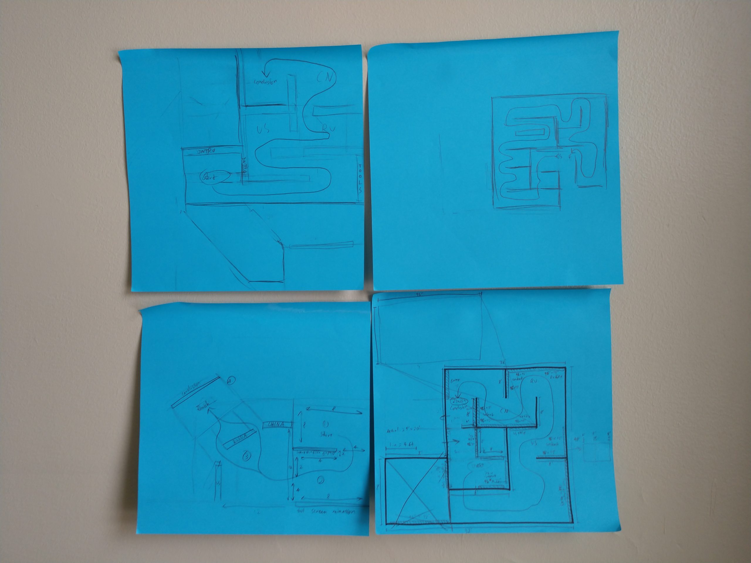 Early floorplan sketches