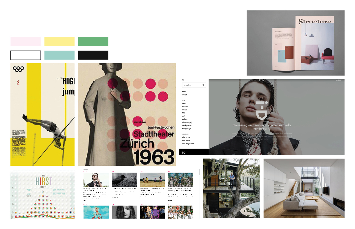 Moodboards defined the new branding